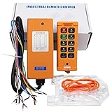HUIXHAO Industrial Wireless Crane Remote Control Hoist Crane Radio Transmitter and Receiver,10 Button,PA66 Corrosion-Resistant Material,Reinforced Flame Retardant,IP66 AC12-24V DC13-72V