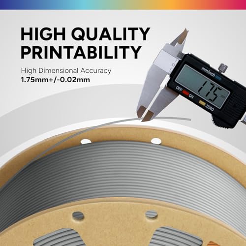 Image of OVERTURE 2KG Bundle PLA Filament 1.75mm, Neatly Wound 3D Printer Filament 2 Pack 1kg Spool (2.2lbs), Dimensional Accuracy + /- 0.02 mm, Fit Most FDM 3D Printers (Light Gray 2-Pack)