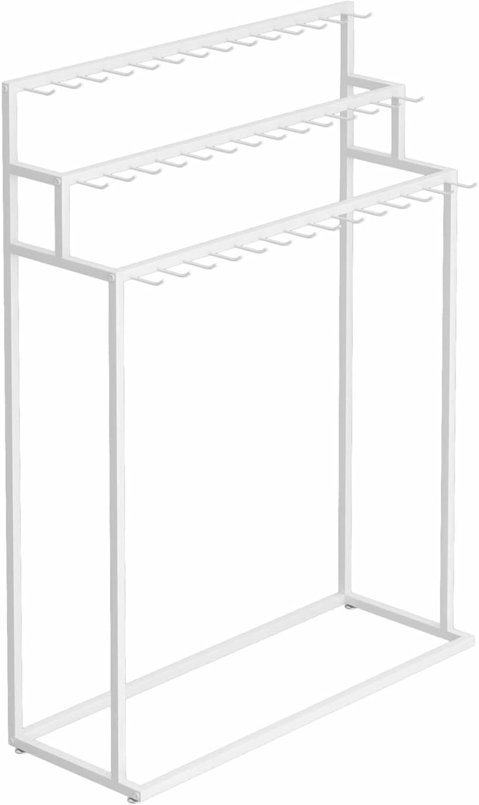 BHGFYXBS Mobile Rack With Wheels, Commercial Belt Organizer For Retail Storage, Adjustable Display, Compact Rack For Accessories,White-80x40x150CM