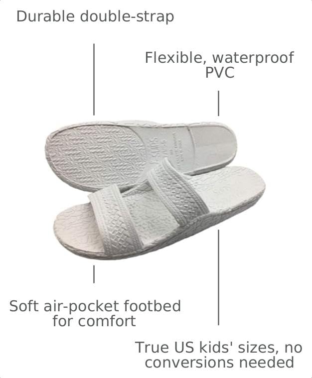 Image of J-Slips Kids Sandals - Comfortable Boys and Girls Jesus Jandals for Beach and Summer - Waterproof Hawaiian Slides in 12 Colors, Sandalias