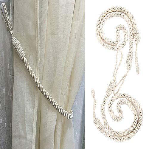 Juego de 2 abrazaderas de cuerda gruesa para sujetar cortinas y decorar ventanas, 68,6 cm