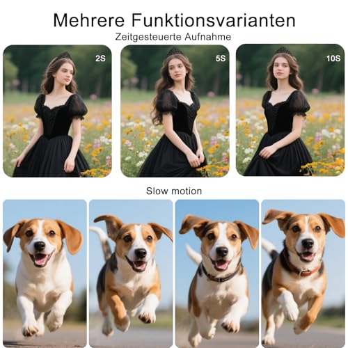 LONGYI Digitalkamera 5K 75MP Kamera Fotokamera und Vlogging mit WiFi, 64GB Karte, 18X Zoom, 180° Selfie Digital Camera Kompaktkamera Fotoapparat für Reisen, YouTube, Anfänger und Erwachsene (Schwarz) – Bild 6