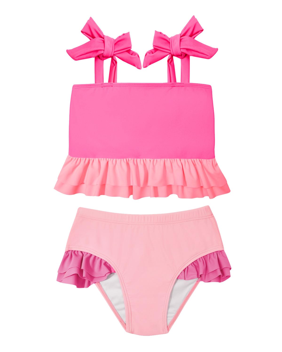 Century Star Toddler High Waisted Bikini 2025 Baby Girl Swimsuit Cute Ruffle Swimwear Tie Shoulder Infant Bathing Suit