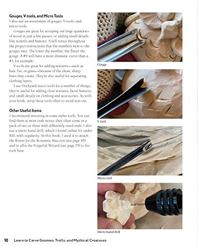 Learn to Carve Gnomes, Trolls, and Mythical Creatures: 15 Simple Step-by-Step Projects (Fox Chapel Publishing) Woodcarving Plans & Instructions for a Unicorn, Wizard, Dragon, Elf, Toad, Owl, and More - Image 8
