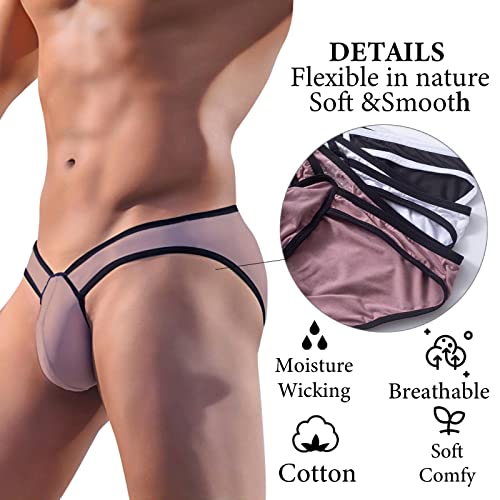 Meshal Men's Cotton Low Rise Briefs Soft Breathable Bulge Pouch Sexy Underwear3