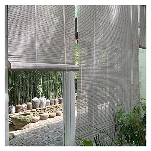 Bambusrollo Rollo Außen Grau Bambus Rollo mit Haken,...