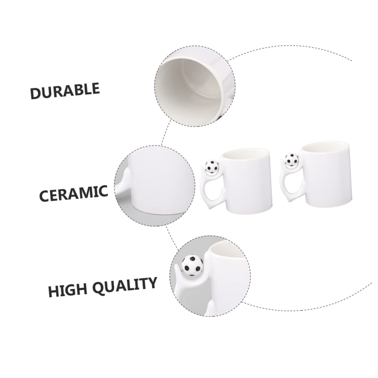 ABOOFAN 2 Set Coppa Di Calcio Tazze Doppio Tazzine Caffe Bicchieri Caffe Coffret Mug Tazza Da Latte Bicchierini Da Caffe Tazza Da Tazza Boccale Di Latte Tazza Di Caffè Ceramica 2 Pezzi * 2