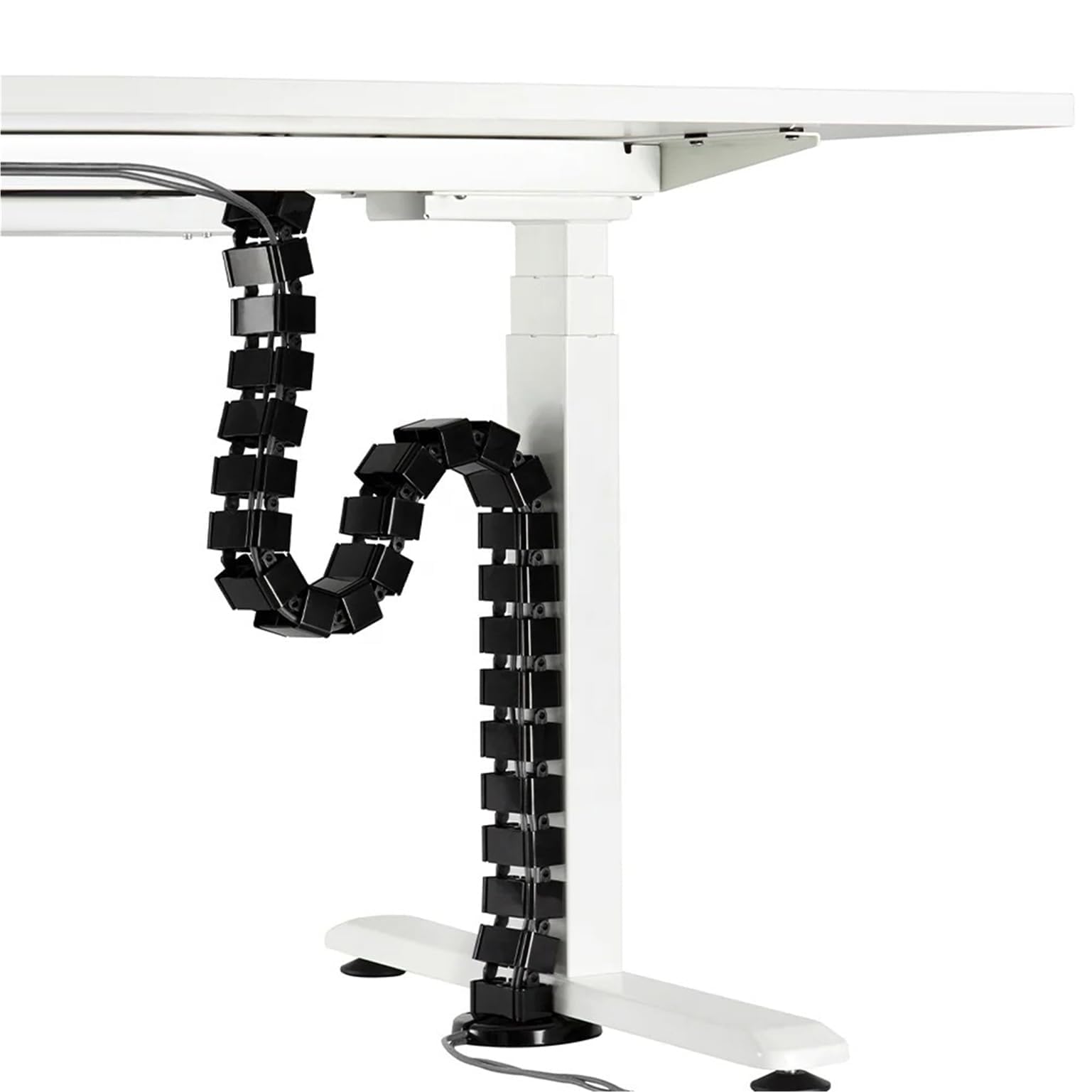Cocoonkart 26 Pieces Under Desk Cable Management Snake for Office & Home | Modular Wire Concealer System for Table, Workstation, Computer Setup | Table Height up to 130cm - Black