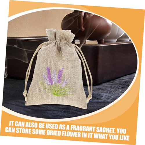 5 bolsas de lino rellenable color beige 14x10x0.5 cm miniatura 5