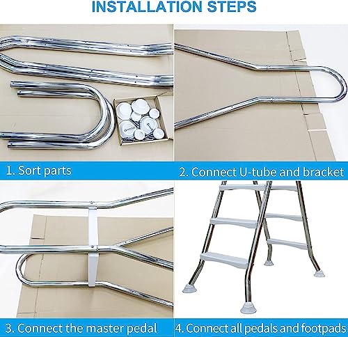 Escalera para piscina de 4 niveles acero inoxidable miniatura 4
