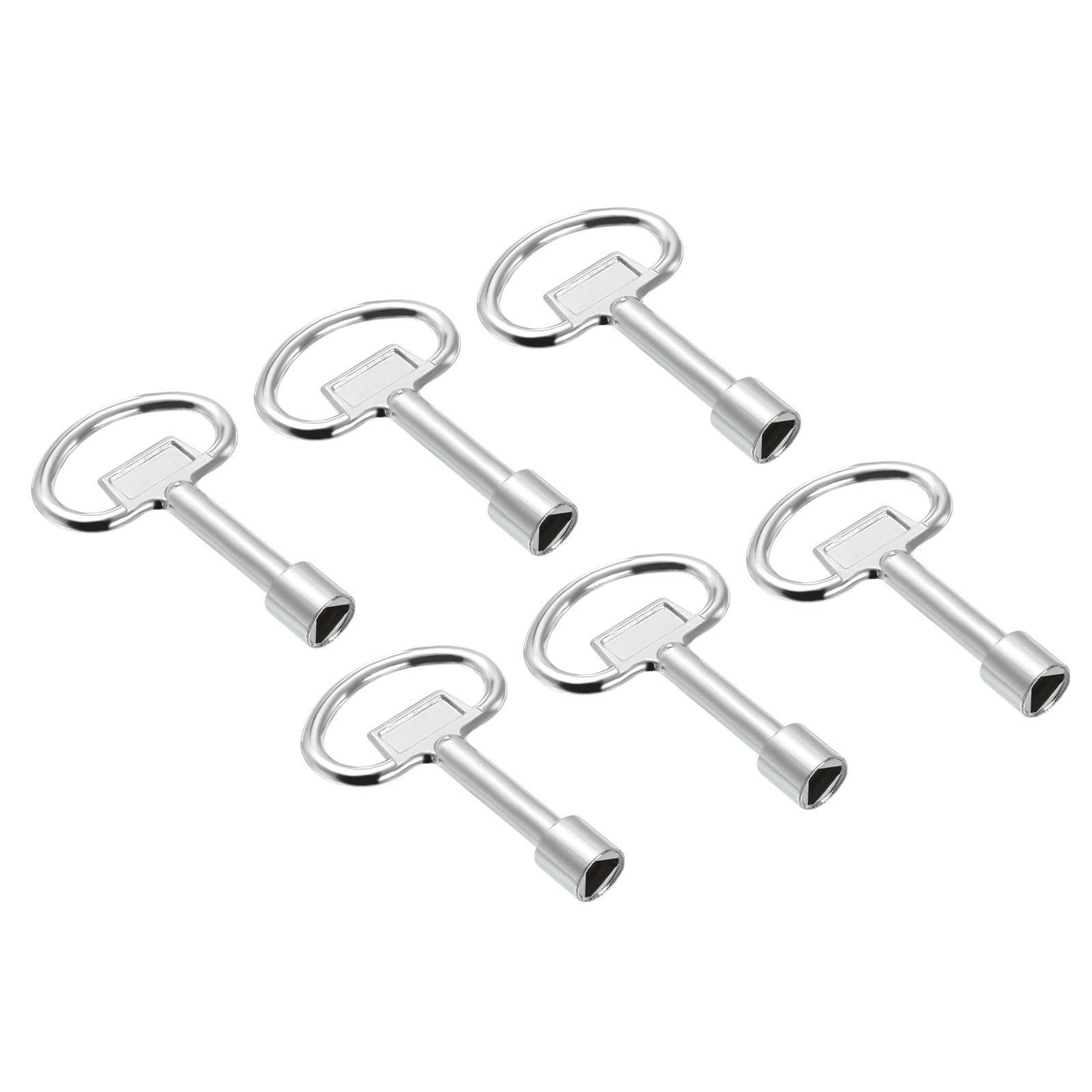 PATIKIL 13x8mm Triangle Socket Spanner Key, 6 Pack Electrical Cabinet Gas Water Meter Key for Elevator Lift Door Triangle Panel Lock, Silver