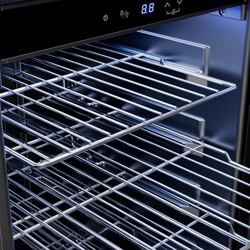 Image of Empava 15 inch Undercounter Beverage Cooler Refrigerator with Glass Door, Freestanding Drink Fridge with LED Light, Touch Control, 80 Cans Capacity