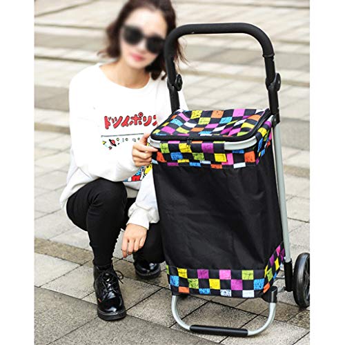 gbgymjm Einkaufstrolley Großes Fassungsvermögen Faltbare Einkaufstrolley-Tasche auf Rädern Karren Trolley-Tasche… – Bild 4
