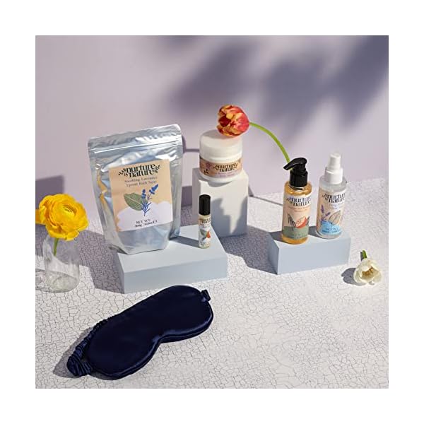 Nurture by Nature's MOMENT FOR MAMA Gift Set, Lavender Pillow Mist, Spa Gift Baskets for Women, 6 Pcs Per Bath Set, Mom Spa Gift Set, Relaxation Kit, Body butter, Shower Oil, Essential Oil Roll on - Image 3