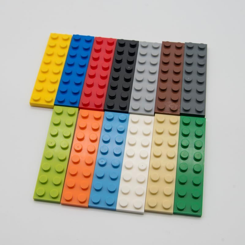 Miniatura 3 de Plwooyur Placas grises clásicas a granel, placa gris claro 2x8, placas de construcción planas 100 piezas, compatibles con piezas y piezas de Lego