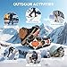 Crampons for Shoes with 28 Stainless Steel Spikes, Anti Slip Crampons for Hiking Boots Women Men, Ice Cleats Traction Snow Grips for Hiking Jogging Fishing Walking Climbing Mountaineering