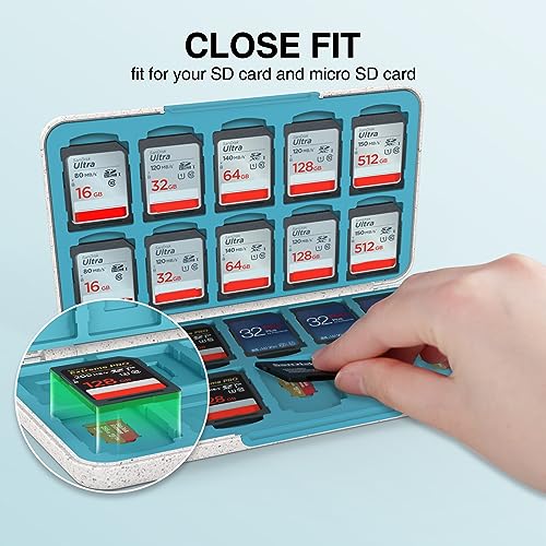 HEIYING Memory Card Case for SD/TF Cards,Portable SD Card Holder Storage Case Compatible with 20 SDXC SDHC and 20 TF Cards Slots - Image 3