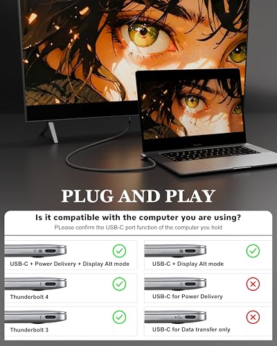 Image of FEDUS ARC-X4K Premium Type C to HDMI Cable 4K@60Hz (Braided) | USB C to HDMI Adapter for Monitor /TV | Thunderbolt 3 /4 Compatible with iPhone 15 /16, MacBook Pro /Air, iPad, Samsung S24 /S25 (DeX)