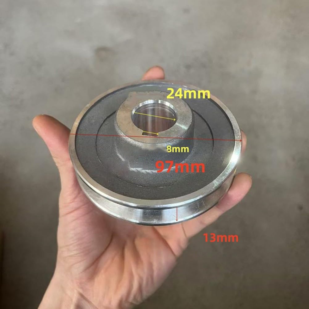 Produktbild von Eawfgtuw Aluminium-Riemenscheibe Typ A – 100mm Ø, 19/24mm Bohrung, Für Kompressoren & Pumpen