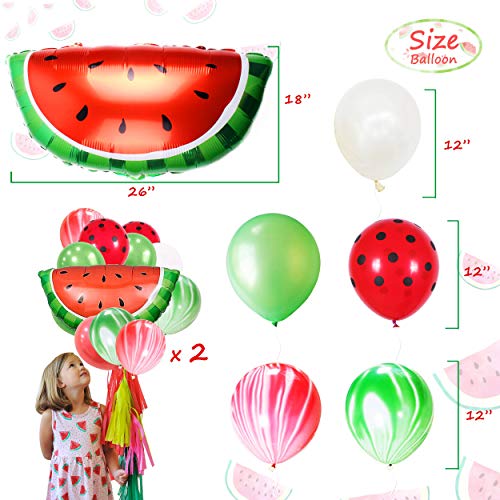 Glitter Watermelon Birthday Party Supplies- One In A Melon Banner Melon Cake Topper Watermelon Cupcake Toppers And Melon Balloons For Summer Fruit Themed 1St Birthday Party #TOP5