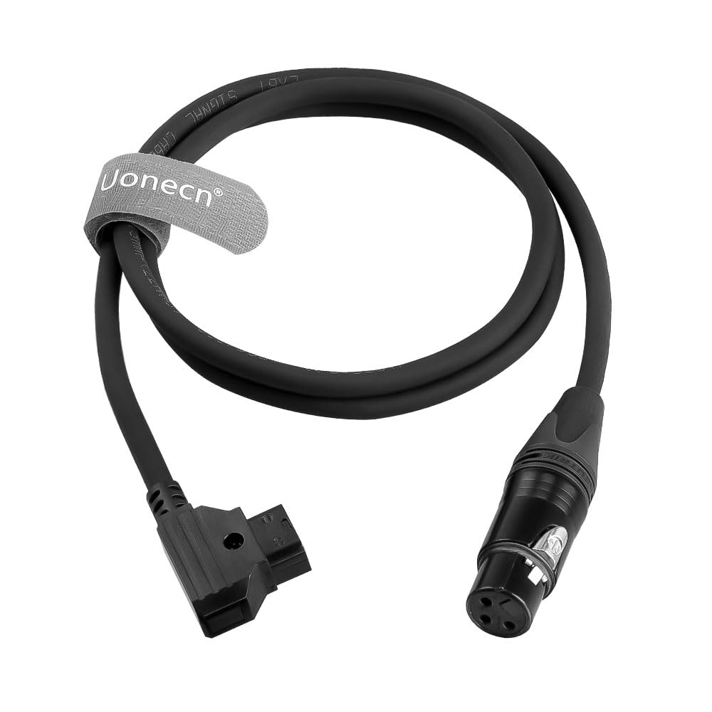 Uonecn D-tap do XLR 3-pinowy żeński kabel zasilający do RC 120B, do oświetlenia wideo LED, 1 m/100.1 cm