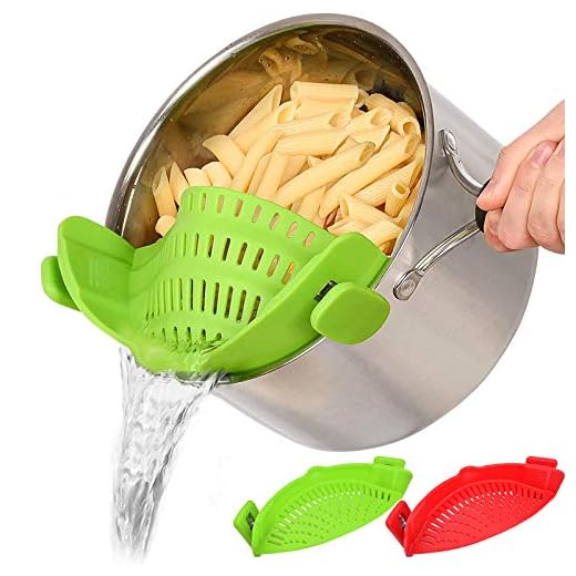 Snap Strainer, 2 PACK Silicone Clip On Strain Strainer Colander Kitchen Gadgets Food Drainer For Pasta, Spaghetti, Ground Beef, Universal Fit On All Pots and Bowls