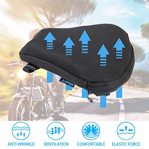 AUFER 15" x 14" Motorcycle Seat Cushion Cruiser Air Cushion Pad for Comfortable Traveling Pressure Relief Durable Fabric For most Motorcycle car Home Office etc.