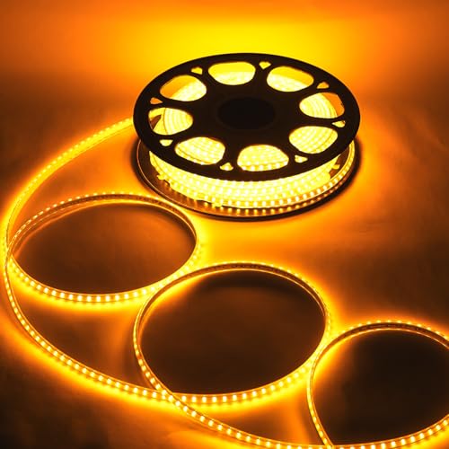 Image of Lexton 20 Meter Orange LED Rope Light with 2400 LEDs, Plug-in Waterproof & Flexible Decorative Strip, Energy Efficient Lighting for Home, Balcony, Garden, Outdoor & Party Decor (Pack of 1)