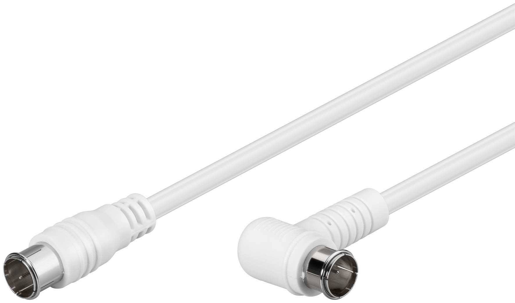 Goobay 67347 Angled SAT Antenna Cable (80 dB), 2x Shielded, 1.5 m Length
