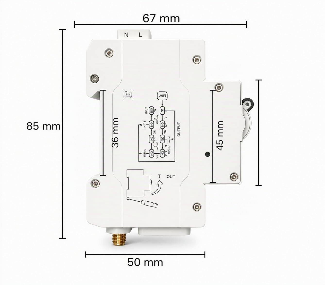 Différentiel auto-réarmable Wi-Fi intégré super immunisé - RCBO différentiel avec magnétothermique intégrée - Classe A 40 A 30 mA 6 Ka Disjoncteur réarmable rail DIN