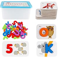 Wondertoys Wooden Letters and Numbers Matching Puzzle Game