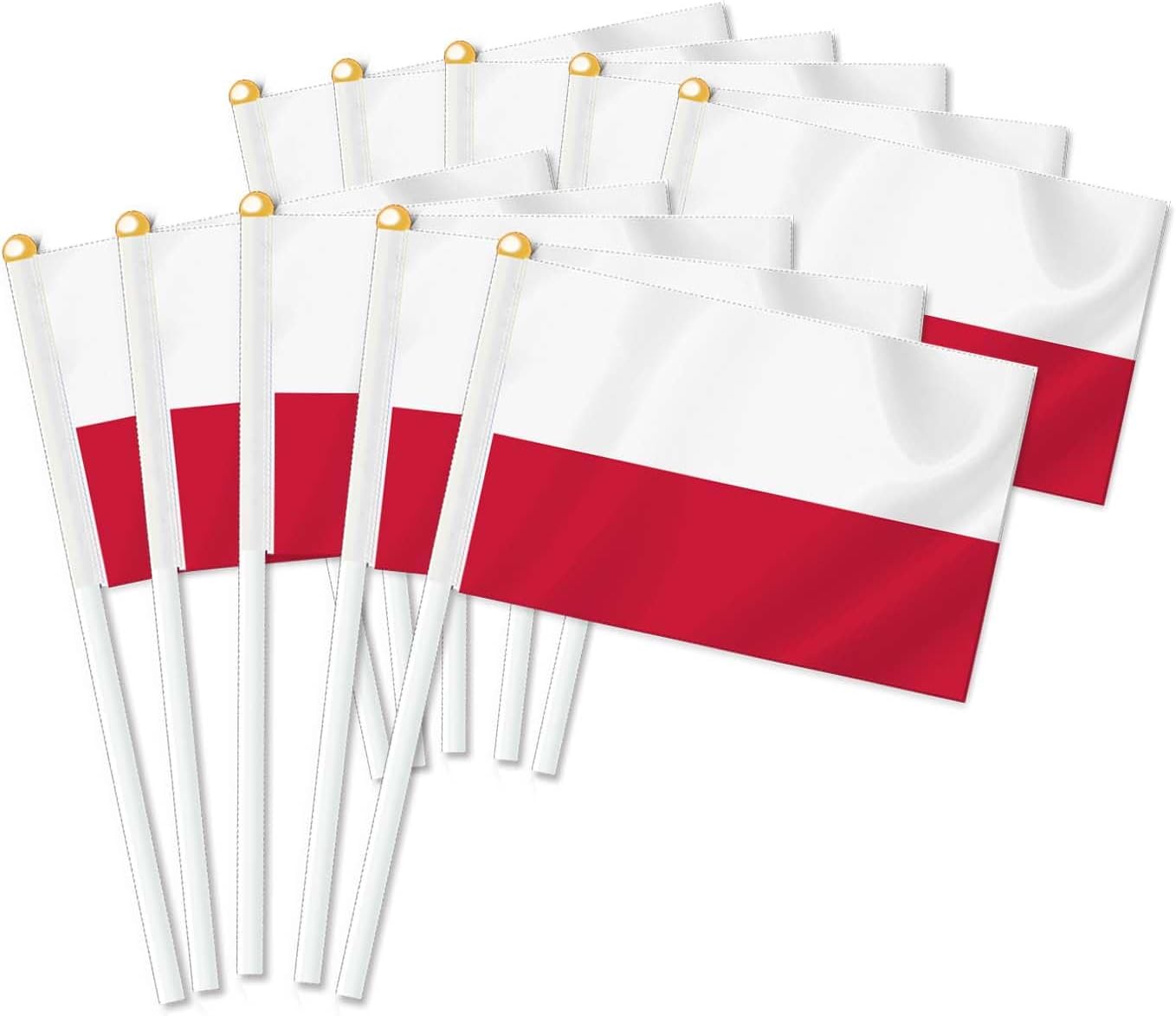 Pack of 25 Poland Handheld Flag Decorative Hand Held Flag Decoration Banner Hand Poland