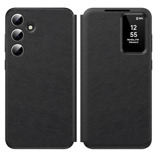 Nshkeji Coque pour Samsung Galaxy S26 Plus Clear View, Etui Smart View, Flip Folio Cover à Rabat, Étui Portefeuille Galaxy S26 Plus Clear View, 360 Full...
