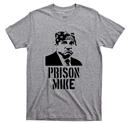 Prison Mike T Shirt Convict Dementors Nothing But Gruel Office Tee (XL Sport Gray)