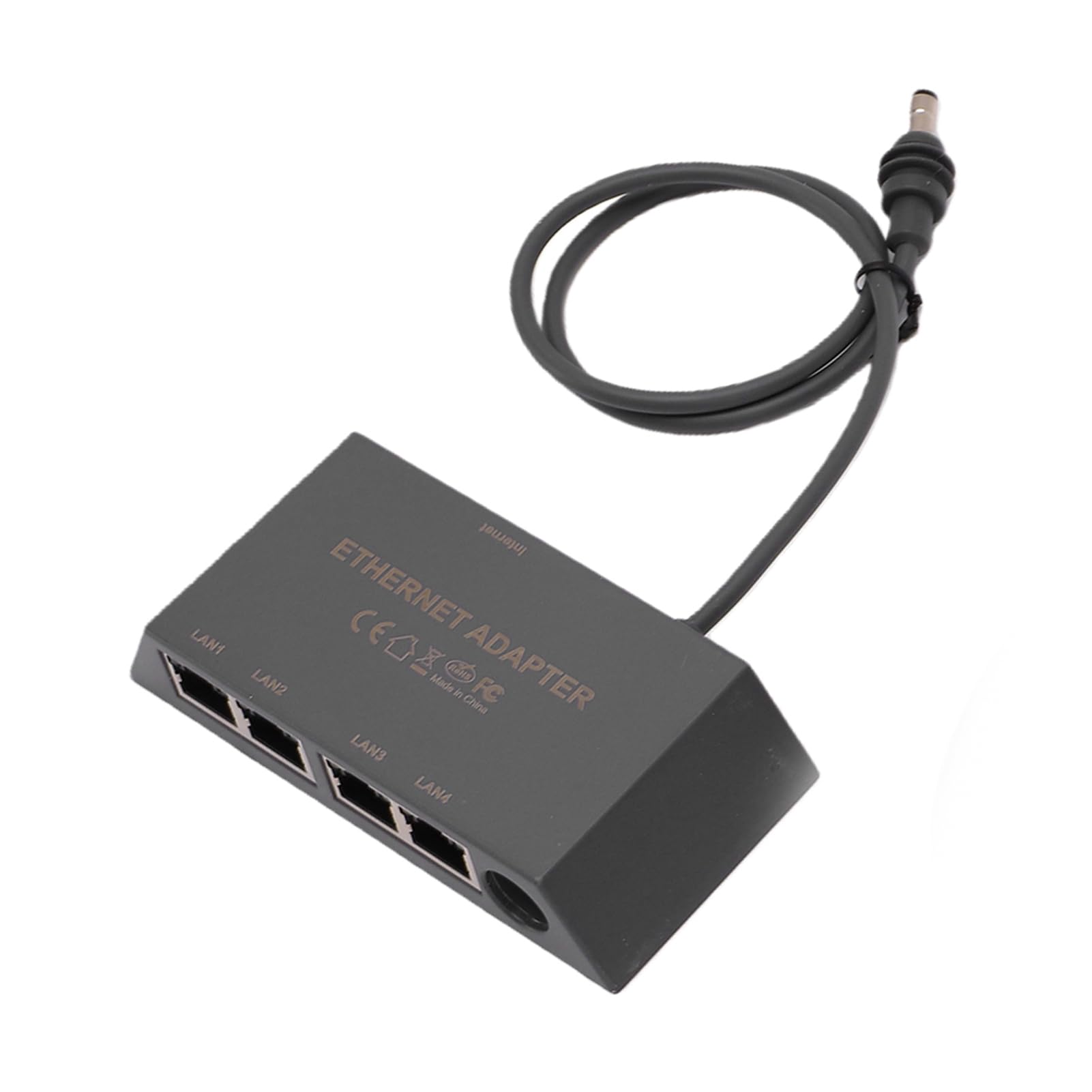 Ejoyous Adapter Gigabit Ethernet, 4-portowy Konwerter Sieci LAN z obudową ABS i Kablem 0,5 M, Stabilny Przewodowy Internet Typu Plug and Play dla Routera RV Mini Gen 3 Home Office