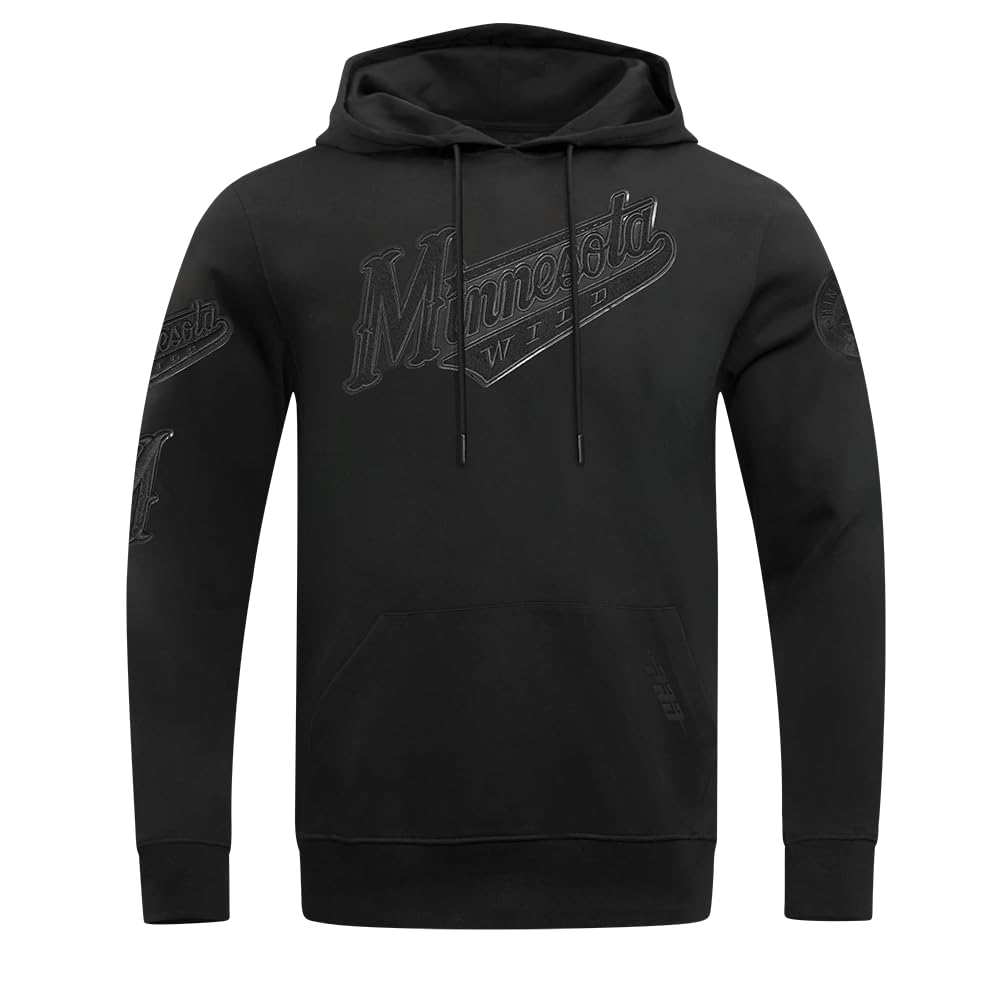 Pro Standard Mens NHL Classic Triple Black Cotton Double Knit Pull Over Hoodie