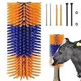 Cididu Livestock Scratch Brush, Cow Brush Scratcher with 4 Screws, Horse Brushes for Grooming, Livestock Scratching Post Horse Grooming Supplies Back Scratching for Cattle Goat Sheep Elk Pig