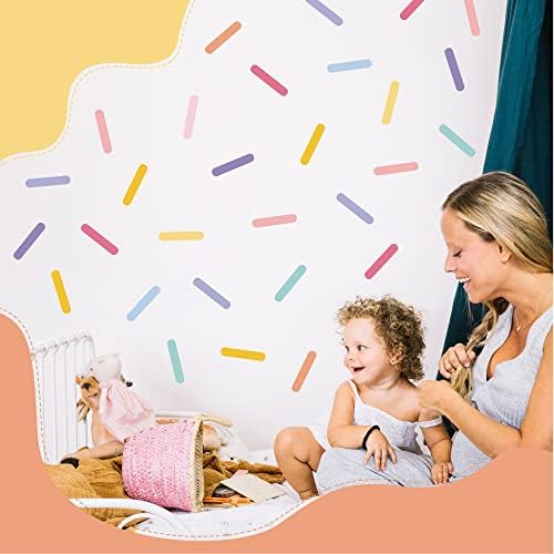 Mini Colorful Strip Wall Sticker, Sprinkles Fabric Wall Decals Bar Stickers Confetti Wall Decal Removable Peel and Stick Decals Kids Room Decor, 300 PCS 6 51KiARScFGL. AC
