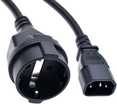 Miniatura 9 de Toptekits IEC 320 C14 macho a Europa Schuko hembra Cable adaptador corto para UPS PDU, Europa CEE77 Schuko a C14 adaptador de enchufe para convertir