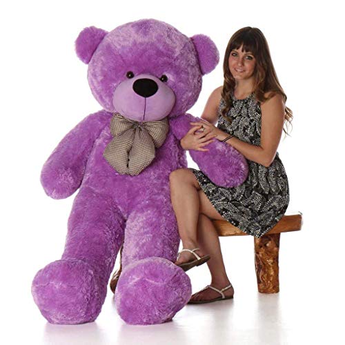 Image of Giant Plush Teddy Bear 60 Inch Stuffed Animal Toy - Soft Purple Bear 152cm