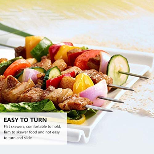 Espetos de espetos de canudo de aço inoxidável Doitool, 10 peças, espetos para churrasco, espetos de
