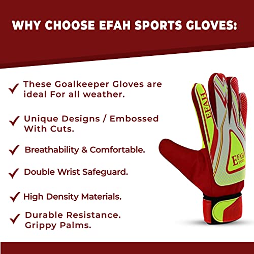 Efah Sports Soccer Goalie Goalkeeper Gloves For Kids Boys Children Football Gloves With Strong Grips #TOP4