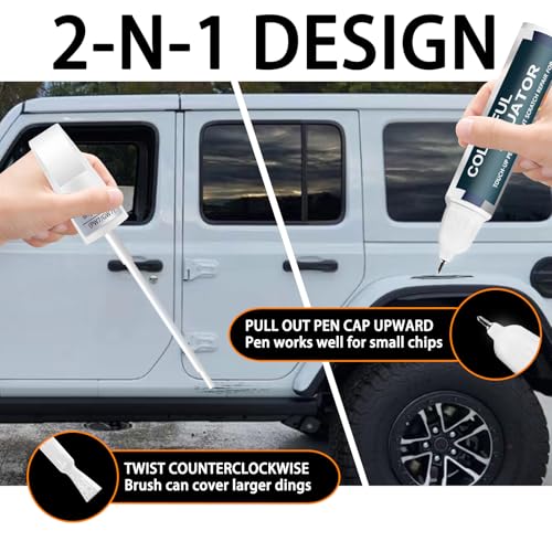 PW7/GW7 Bright White Touch Up Paint for Jeep, Car Paint Pen Scratch Repair Two-In-One Touch Up Paint, Premium Car Scratch Remover for Deep Scratches by SNSIR - Image 5