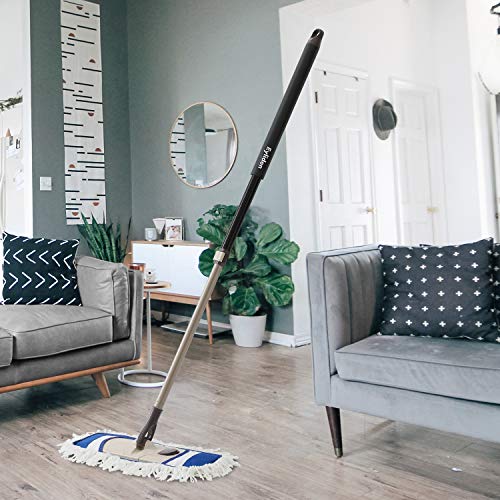 Eyliden FC-06-STYLETWO Dust Mop With Reusable Washable Pads - One Touch Replacement, Height Adjustable Handle, Total 2 Mop Cloths, Wet Dry Mops For Floor Cleaning thumb #8