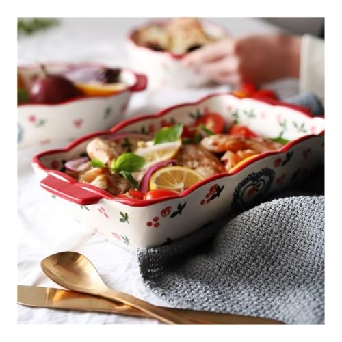 Plat de cuisson en céramique à double anse 600 ml pour four