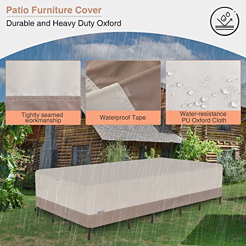 Natural Expressions Patio Furniture Covers 124" X 63" X 28",Outdoor Furniture Cover Waterproof Windproof Patio Covers For Outdoor Furniture,Outdoor Sectional Set Cover For Sofa,Tables And Chairs #TOP3