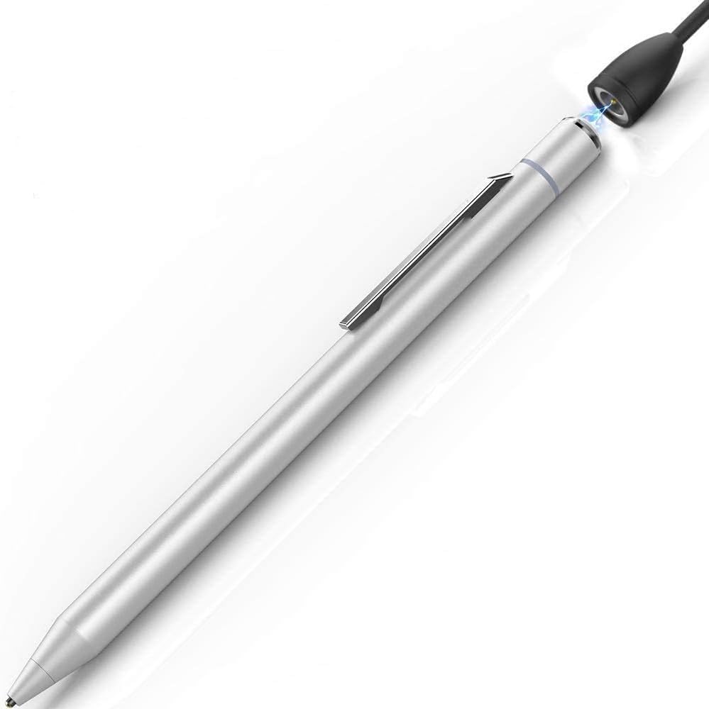 Stylus Pen for Apple iPad, Rechargeable Capacitive Touch Screen Styli with 1.45 mm Copper Tip, Smart Digital Pencil Compatible with iPad/iPhones/Samsung/Tablets/Lenovo/LG&HTC/Huawei and Smartphone