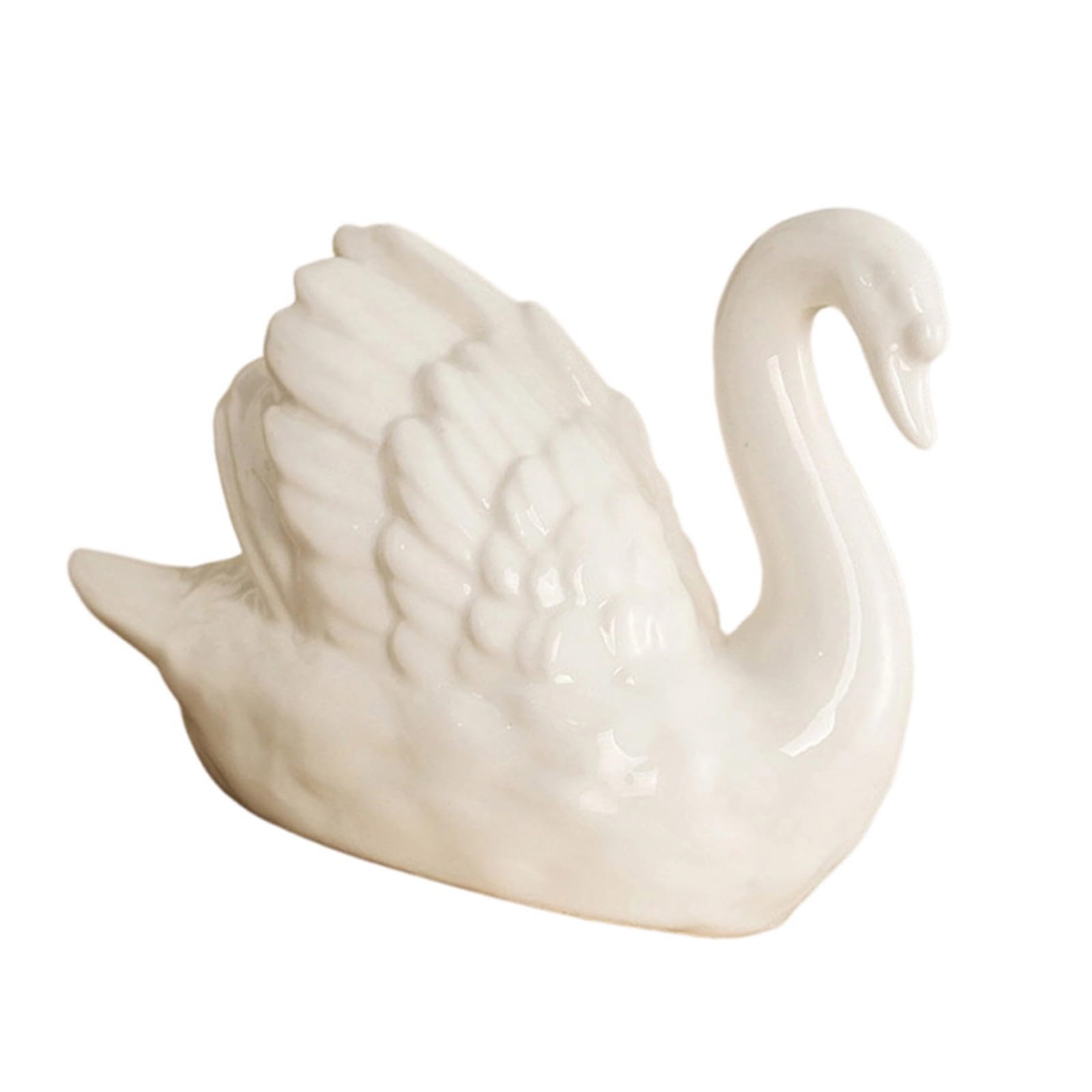 Piceioep Artistic Ceramic Ducks Sculpture in Black or White Color Elegant Animal Figurine for Desktop Display and Home Decors Ceramic Ducks Figurine