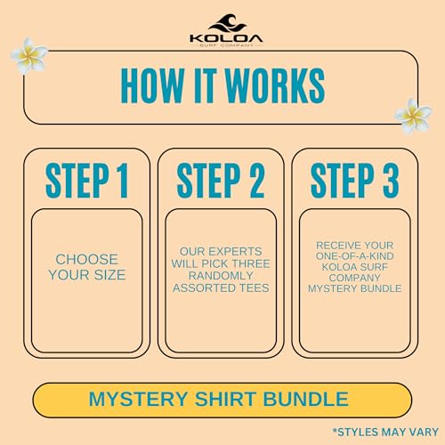 Koloa Surf Company Mystery 3-Pack of Graphic T Shirts | Assorted Surf Shirts | Styles May Vary3