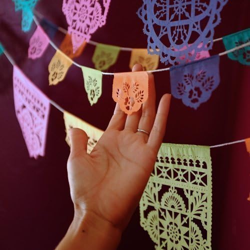 LAS FLORES mini papel picado banners - mixed brights